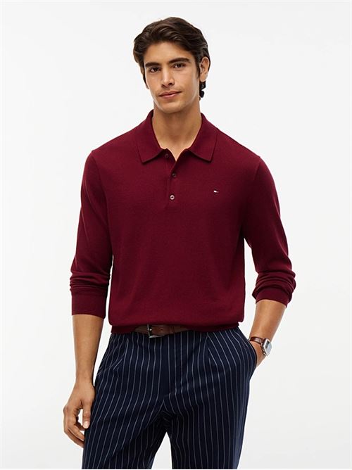 pima org ctn cashmere ls polo TOMMY HILFIGER | MW0MW36519VLP